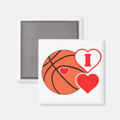 I Liebe Basketball Magnet (Vorderseite/Rückseite)