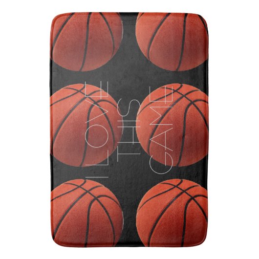 I Liebe Basketball Nah-up Badematte (Vorderseite Vertikal)