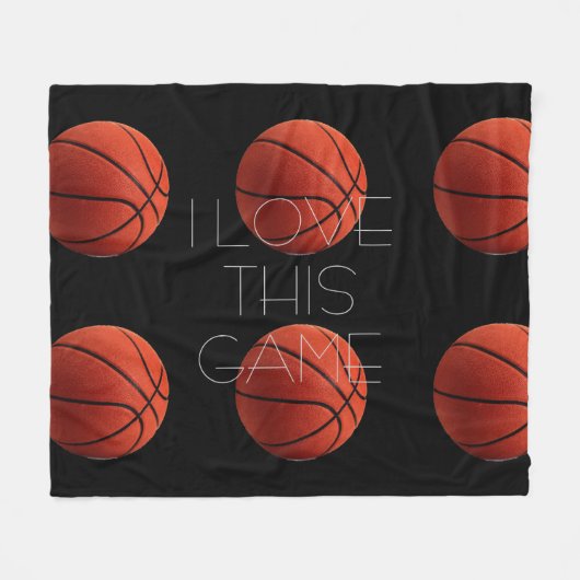 I Liebe Basketball Nah-up Fleecedecke (Vorderseite (Horizontal))