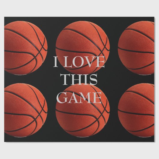I Liebe Basketball Nah-up Geschenkpapier (Flach)