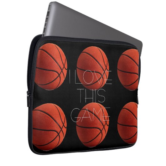 I Liebe Basketball Nah-up Laptopschutzhülle (Vorne Rechts)