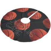 I Liebe Basketball Nah-up Polyester Weihnachtsbaumdecke (Schrägansicht)