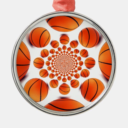 I Liebe Basketball Ornament Aus Metall (Vorne)