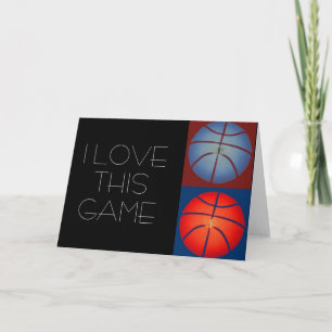 I Liebe Basketball Pop Kunst Grafikkarte Grußkarte Karte