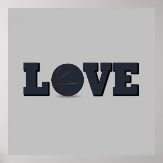 i Liebe Basketball Poster (Vorne)