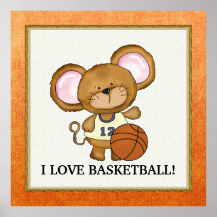 I Liebe Basketball-Poster Poster