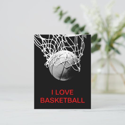 I Liebe Basketball Postkarte (Stehend Vorderseite)