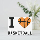 I Liebe Basketball Postkarte (Stehend Vorderseite)