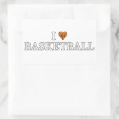 I Liebe-Basketball Rechteckiger Aufkleber (Tasche)