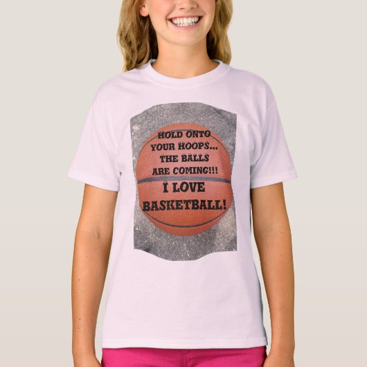 I Liebe Basketball Spaß T-Shirt (Vorderseite)