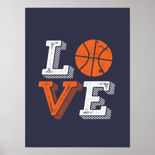 I Liebe Basketball Sportspiele Fan Poster (Vorne)
