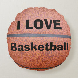 I Liebe Basketball Team Runde Kissen