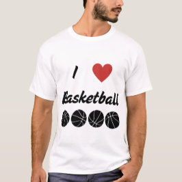 I Liebe Basketball Textentwurf T-Shirt