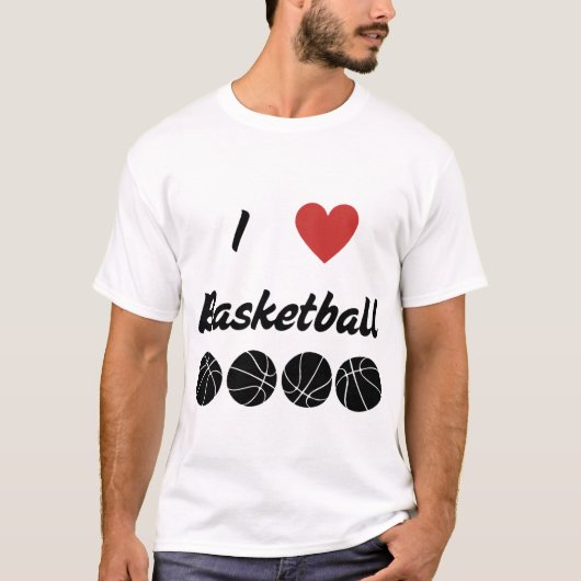 I Liebe Basketball Textentwurf T-Shirt (Vorderseite)
