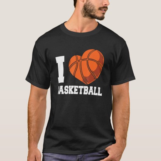 I Liebe Basketball Trainerteam Spieler T-Shirt (Vorderseite)