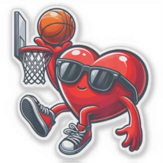 I Liebe Basketball Valentinstag Valentine Sports Aufkleber