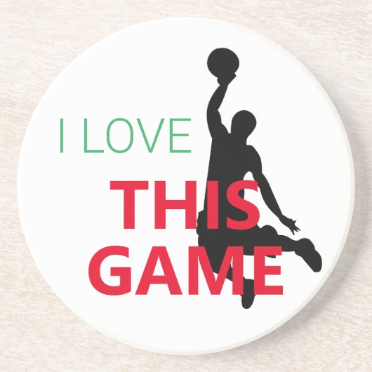 I Liebe Basketballspiel Getränkeuntersetzer (Vorne)