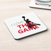 I Liebe Basketballspiel Getränkeuntersetzer (Linke Seite)