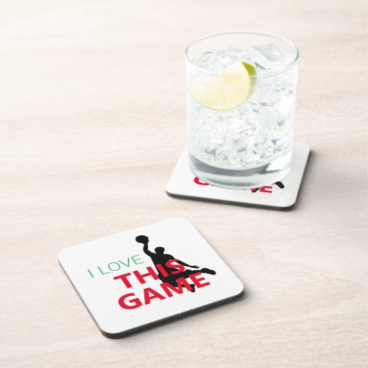 I Liebe Basketballspiel Getränkeuntersetzer (Rechte Seite)