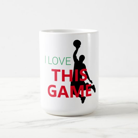 I Liebe Basketballspiel Kaffeetasse (Mittel)