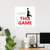 I Liebe Basketballspiel Poster (Heimbüro)