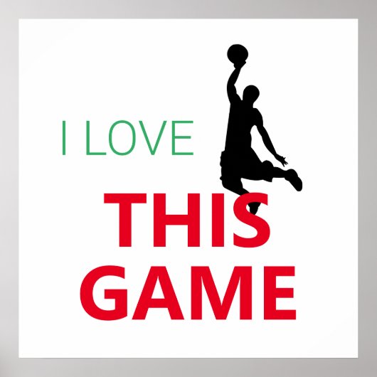 I Liebe Basketballspiel Poster (Vorne)