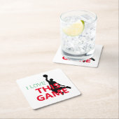 I Liebe Basketballspiel Rechteckiger Pappuntersetzer (Vor Ort)