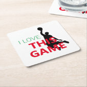 I Liebe Basketballspiel Rechteckiger Pappuntersetzer (angewinkelt)