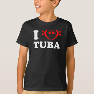 I Liebe Bass Clef Herz Tuba T-Shirt