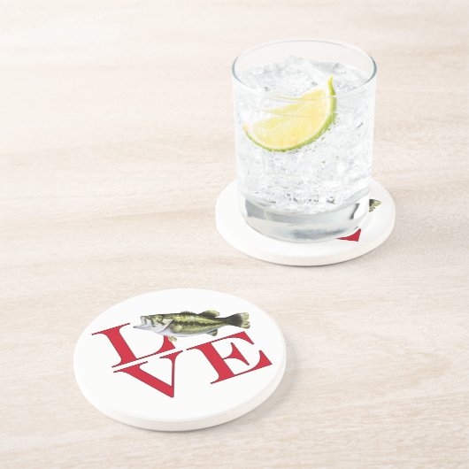 I Liebe Bass Getränkeuntersetzer (Seite)