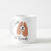 I Liebe Basset Hounds Kaffeetasse (Vorderseite Links)