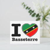 I Liebe Basseterre Postkarte (Stehend Vorderseite)