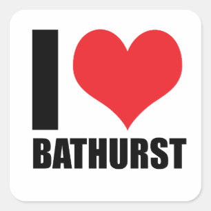I Liebe Bathurst Quadratischer Aufkleber