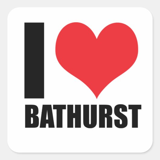 I Liebe Bathurst Quadratischer Aufkleber (Vorderseite)