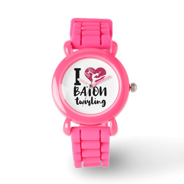I Liebe Baton Twirling Armbanduhr (Vorderseite)