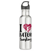 I Liebe Baton Twirling Edelstahlflasche (Vorderseite)