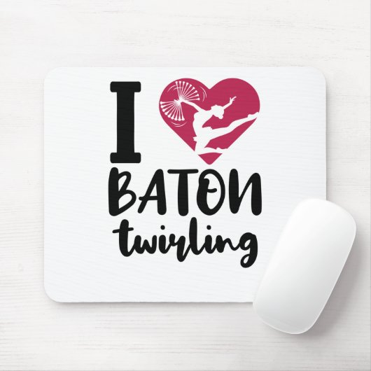 I Liebe Baton Twirling Mousepad (Mit Mouse)