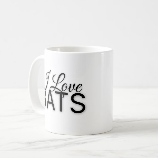I Liebe BATS Kaffee Tasse (Vorderseite Links)