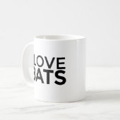 I LIEBE BATS Kaffee Tasse für Fledermausliebhaber (Vorderseite Links)