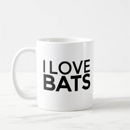 I LIEBE BATS Kaffee Tasse für Fledermausliebhaber (Links)