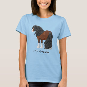 I Liebe Bay Sinti und Roma Vanner Entwurf Pferde T-Shirt