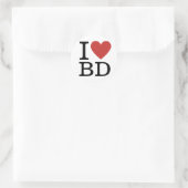 I ❤️ Liebe BD Business Development Mitarbeiter CUS Runder Aufkleber (Tasche)