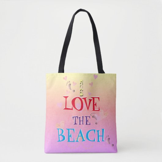 !I Liebe Beach" Sonnenaufgang Tasche (Vorderseite)