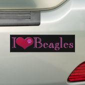 I Liebe-Beagle-Autoaufkleber Autoaufkleber (Auf Auto)
