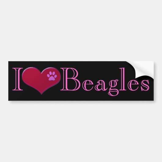 I Liebe-Beagle-Autoaufkleber Autoaufkleber (Vorne)