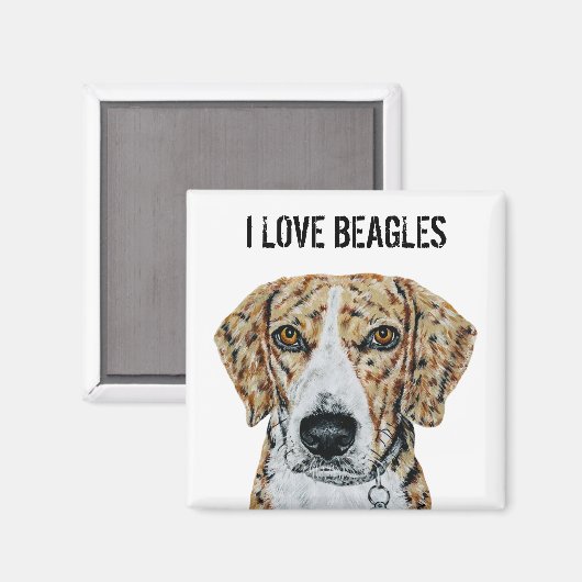 I Liebe Beagle Magnet (Vorderseite/Rückseite)