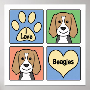 I LIEBE BEAGLE POSTER