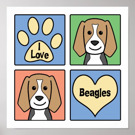 I LIEBE BEAGLE POSTER (Vorne)