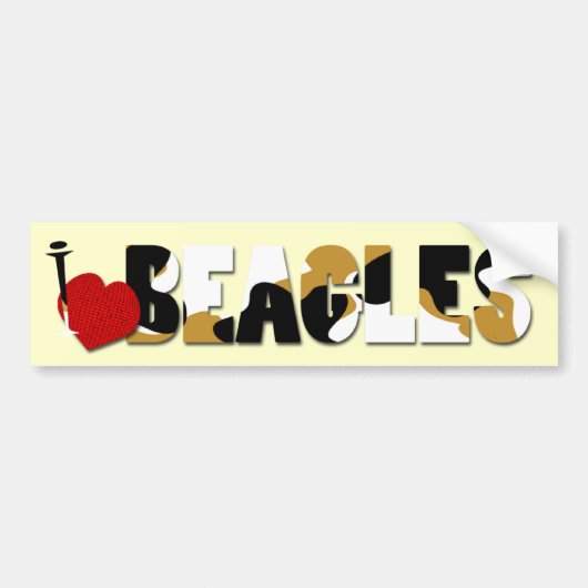 I Liebe-Beagles Autoaufkleber (Vorne)