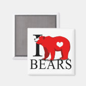 I Liebe Bears Magnete Magnet (Vorderseite/Rückseite)
